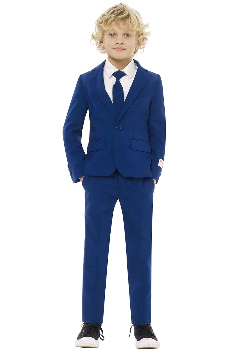 Opposuits Boys Navy Royale Solid Color Suit - Prom and Wedding Party Outfit - Including Blazer, Pants and Tie - Blue - Size: 6 Years - Image 1